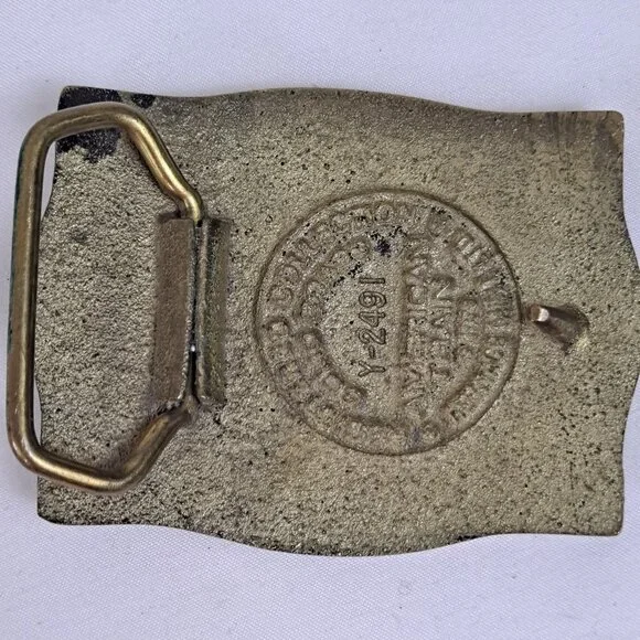 1977 Heritage Mint Registered Collection Steam Train Belt Buckle Solid Brass